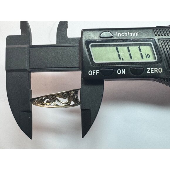 Estate Sterling Silver 925 Filigree Hoop Earrings 1.11” EZ Back Marked 5.2g - Picture 7 of 8